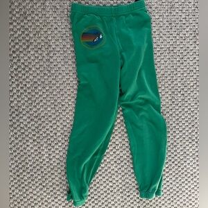 Kids Aviator Nation green sweatpants size 12
